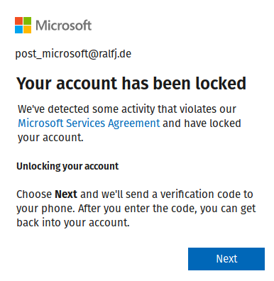 locked Microsoft account